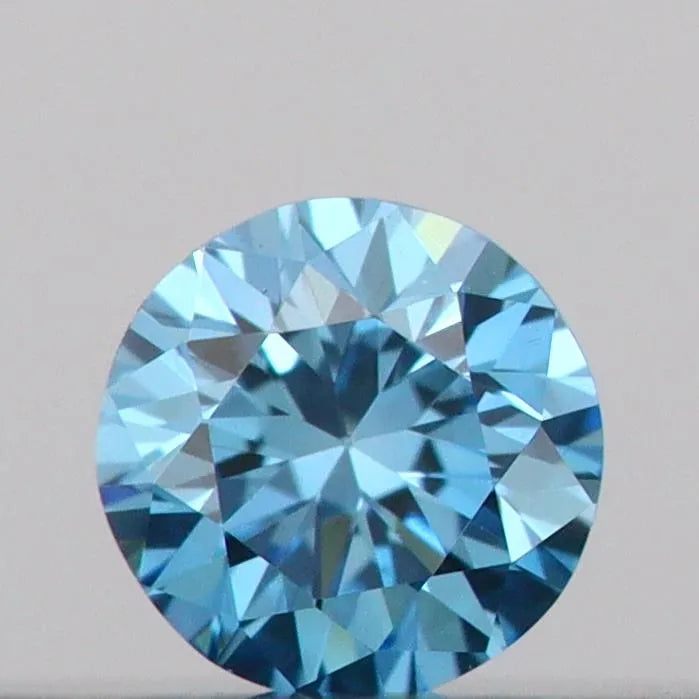 0.09ct Round Lab Grown Diamond (Colour Fancy Vivid Blue, Clarity VS1, Cut VG, IGI Certified)
