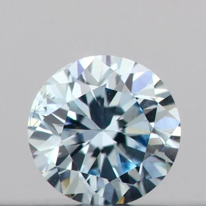 0.10ct Round Lab Grown Diamond (Colour Fancy Intense Blue, Clarity VS2, Cut VG, IGI Certified)