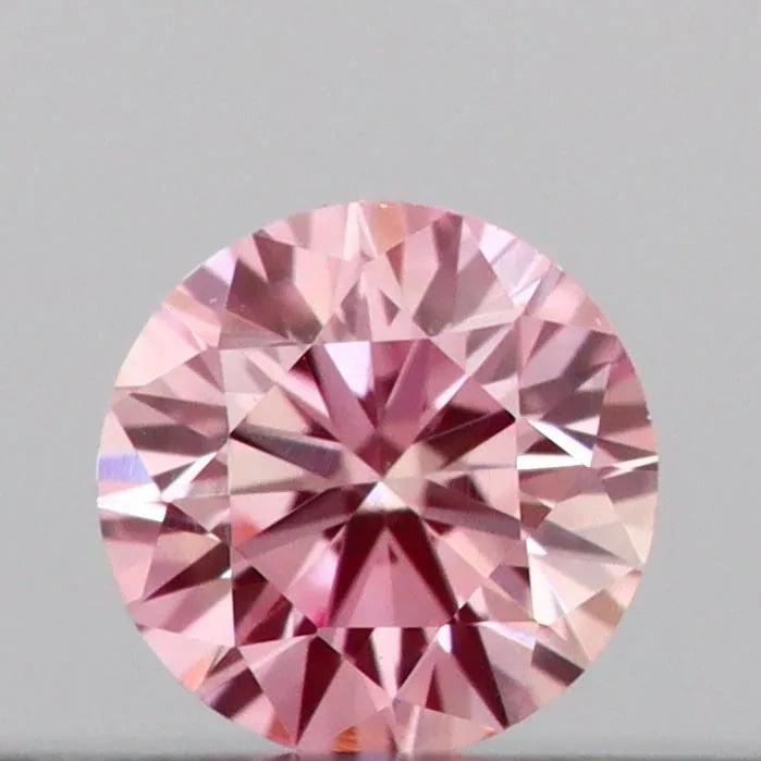 0.10ct Round Lab Grown Diamond (Colour Fancy Intense Pink, Clarity VVS2, Cut VG, IGI Certified)