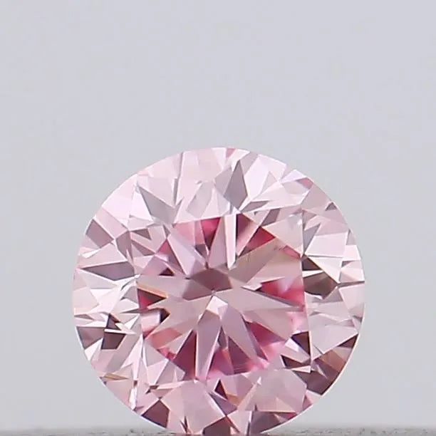 0.11ct Round Lab Grown Diamond (Colour Fancy Vivid Pink, Clarity VVS2, Cut VG, IGI Certified)