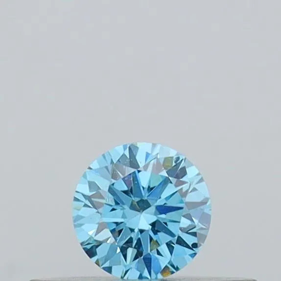 0.17ct Round Lab Grown Diamond (Colour Fancy Vivid Blue, Clarity SI1, Cut EX, IGI Certified)