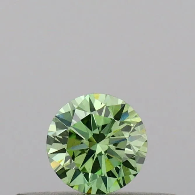 0.19ct Round Lab Grown Diamond (Colour Fancy Vivid Green, Clarity SI1, Cut EX, IGI Certified)