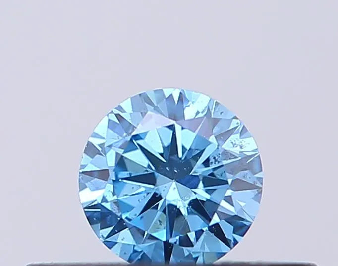 0.21ct Round Lab Grown Diamond (Colour Fancy Vivid Blue, Clarity SI1, Cut EX, IGI Certified)