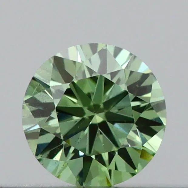 0.21ct Round Lab Grown Diamond (Colour Fancy Vivid Green, Clarity SI1, Cut VG, IGI Certified)