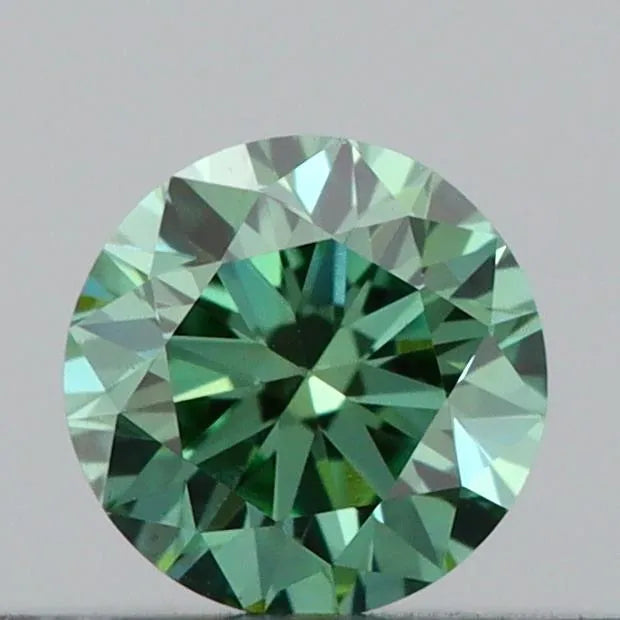 0.23ct Round Lab Grown Diamond (Colour Fancy Vivid Green, Clarity VVS2, Cut EX, IGI Certified)