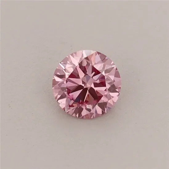 0.24ct Round Lab Grown Diamond (Colour Fancy Vivid Pink, Clarity VS1, Cut VG, IGI Certified)