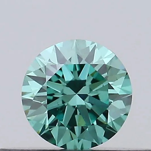 0.25ct Round Lab Grown Diamond (Colour Fancy Vivid Green, Clarity VS1, Cut VG, IGI Certified)