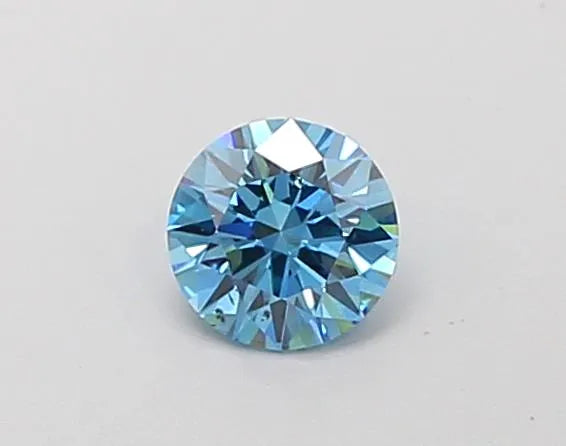 0.30ct Round Lab Grown Diamond (Colour Fancy Vivid Blue, Clarity VS2, Cut EX, IGI Certified)