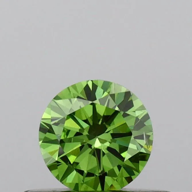 0.30ct Round Lab Grown Diamond (Colour Fancy Vivid Green, Clarity SI2, Cut VG, IGI Certified)