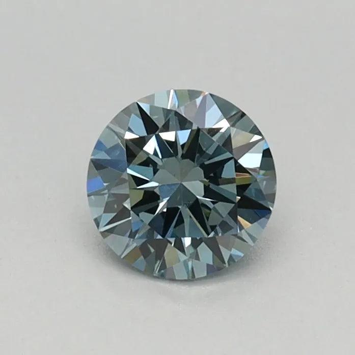 0.33ct Round Lab Grown Diamond (Colour Fancy Intense Green Blue, Clarity VS1, Cut EX, IGI Certified)