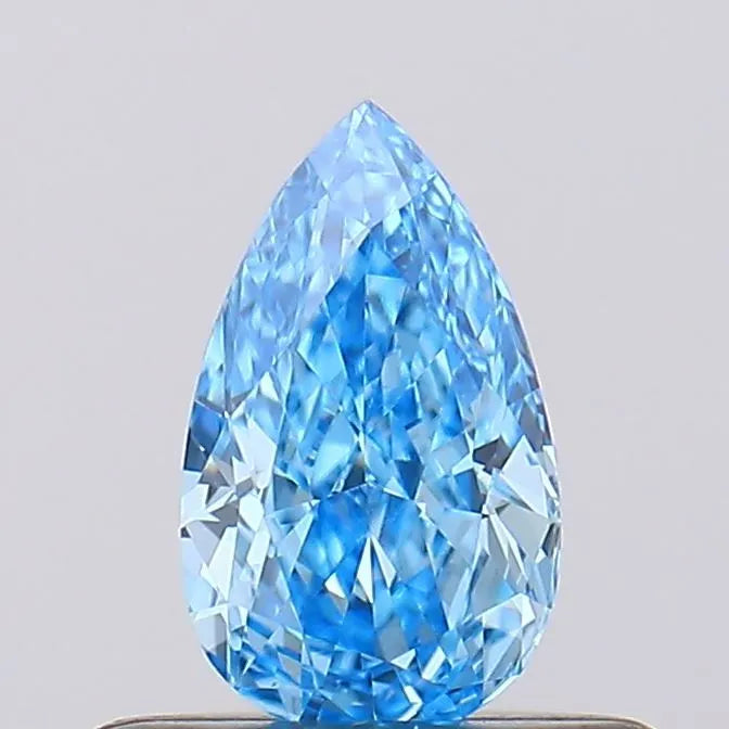 0.34ct Pear Lab Grown Diamond (Colour Fancy Vivid Blue, Clarity VS1, IGI Certified)