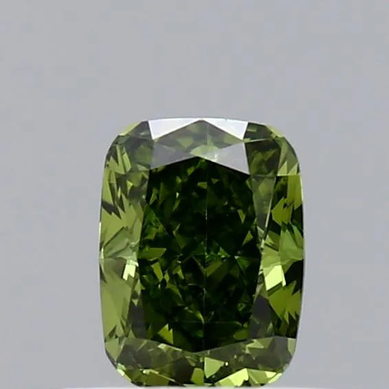 0.36ct Cushion brilliant Lab Grown Diamond (Colour Fancy Vivid Green, Clarity VVS2, IGI Certified)