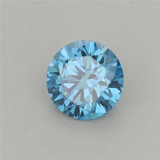 0.38ct Round Lab Grown Diamond (Colour Fancy Vivid Blue, Clarity VVS2, Cut VG, IGI Certified)