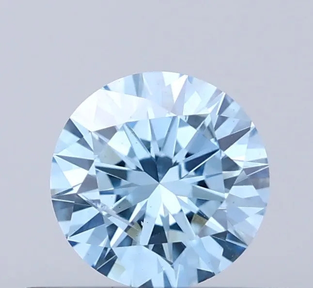 0.40ct Round Lab Grown Diamond (Colour Fancy Vivid Blue, Clarity SI2, Cut EX, IGI Certified)
