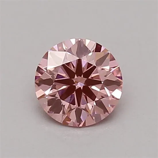 0.40ct Round Lab Grown Diamond (Colour Fancy Vivid Pink, Clarity VVS2, Cut ID, IGI Certified)