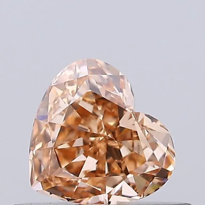 0.42ct Heart Lab Grown Diamond (Colour Fancy Light Yellowish Brown, Clarity VS1, IGI Certified)