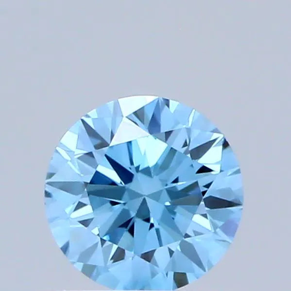 0.42ct Round Lab Grown Diamond (Colour Fancy Vivid Blue, Clarity VVS2, Cut ID, IGI Certified)