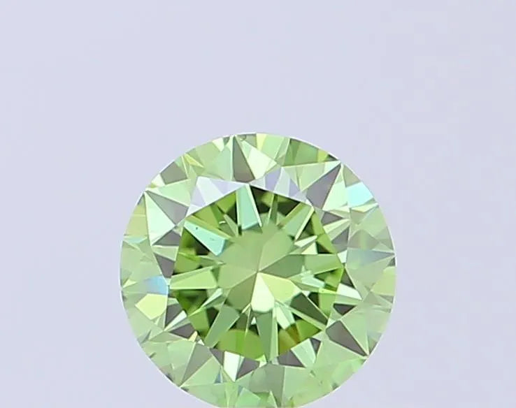 0.42ct Round Lab Grown Diamond (Colour Fancy Vivid Green, Clarity VS1, Cut VG, IGI Certified)