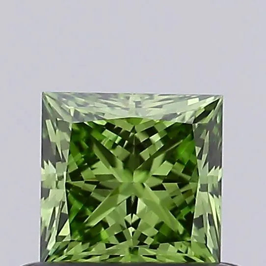 0.45ct Princess Lab Grown Diamond (Colour Fancy Vivid Green, Clarity VS1, IGI Certified)