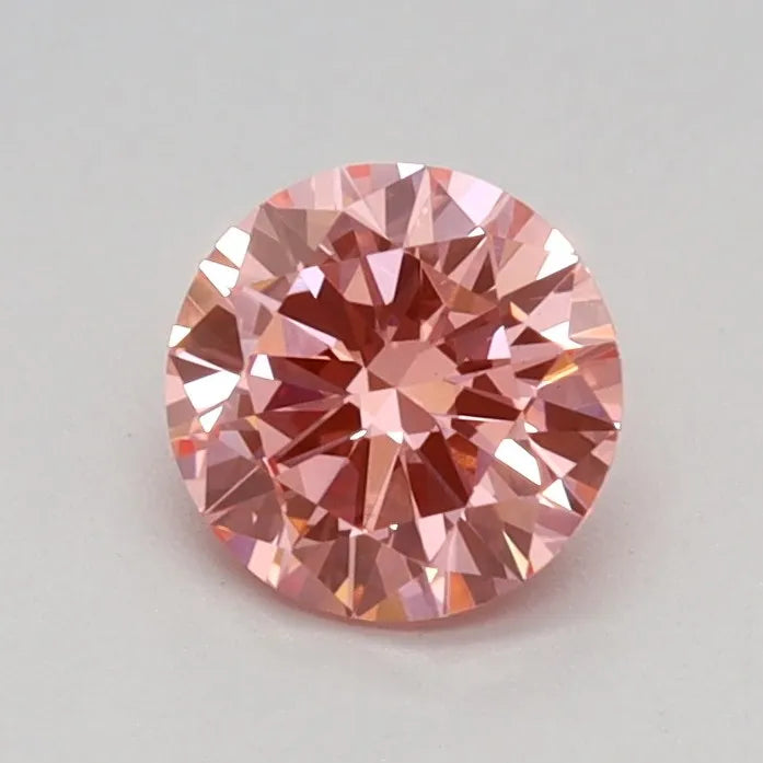 0.47ct Round Lab Grown Diamond (Colour Fancy Vivid Pink, Clarity VVS2, Cut EX, IGI Certified)