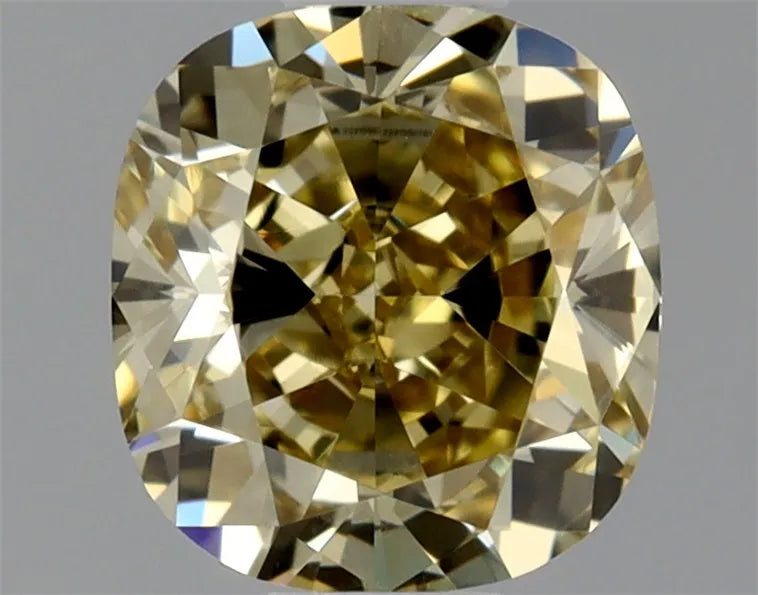 0.50ct Cushion brilliant Natural Diamond (Colour Fancy Brownish Yellow, Clarity VVS2, GIA Certified)