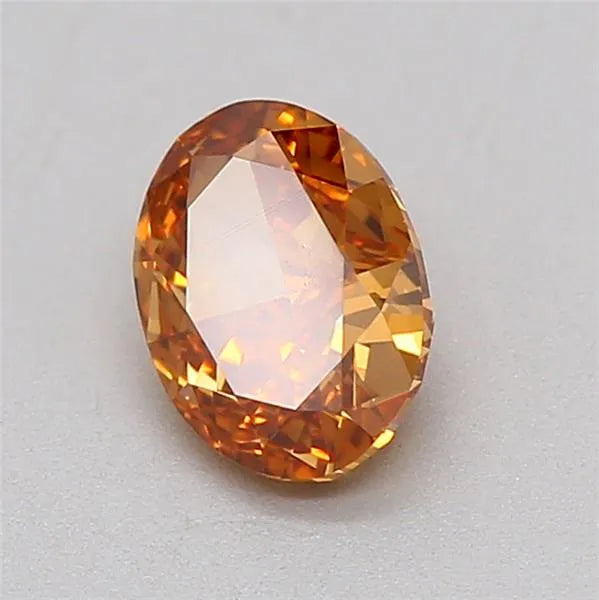 0.50ct Oval Lab Grown Diamond (Colour Fancy Vivid Brownish Orange, Clarity VS1, IGI Certified)