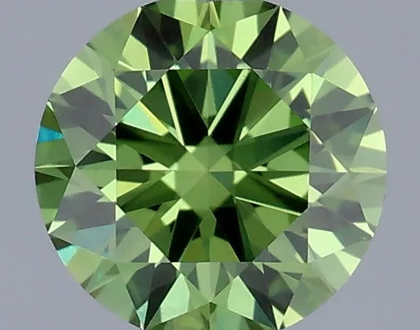 0.50ct Round Lab Grown Diamond (Colour Fancy Vivid Green, Clarity VS1, Cut ID, IGI Certified)