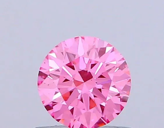 0.50ct Round Lab Grown Diamond (Colour Fancy Vivid Pink, Clarity VS2, Cut ID, IGI Certified)
