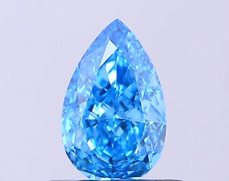 0.51ct Pear Lab Grown Diamond (Colour Fancy Vivid Blue, Clarity VVS2, IGI Certified)