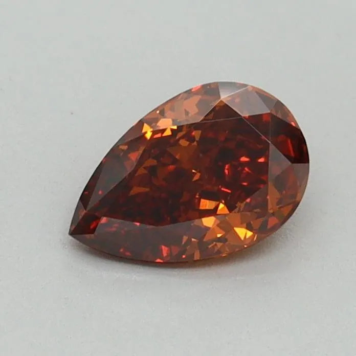 0.51ct Pear Lab Grown Diamond (Colour Fancy Vivid Orange, Clarity VS1, IGI Certified)