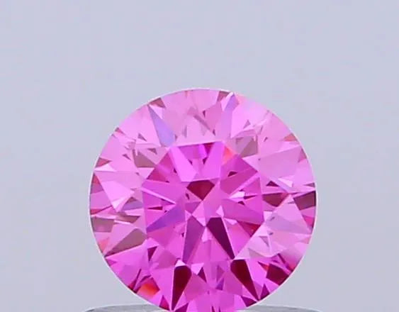0.51ct Round Lab Grown Diamond (Colour Fancy Vivid Pink, Clarity VS2, Cut ID, IGI Certified)