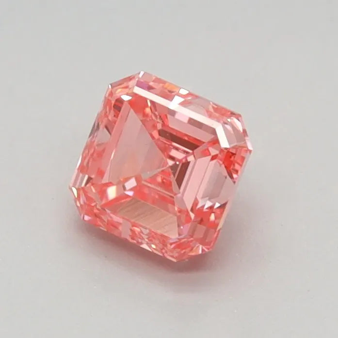 0.51ct Square emerald Lab Grown Diamond (Colour Fancy Vivid Pink, Clarity VS2, IGI Certified)