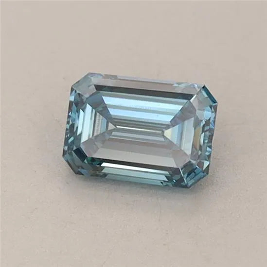 0.52ct Emerald Lab Grown Diamond (Colour Fancy Vivid Blue, Clarity VS1, IGI Certified)