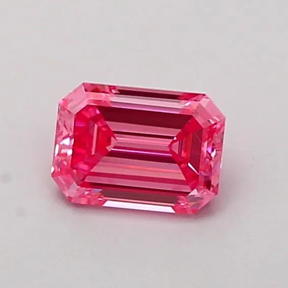 0.52ct Emerald Lab Grown Diamond (Colour Fancy Vivid Pink, Clarity VS2, IGI Certified)