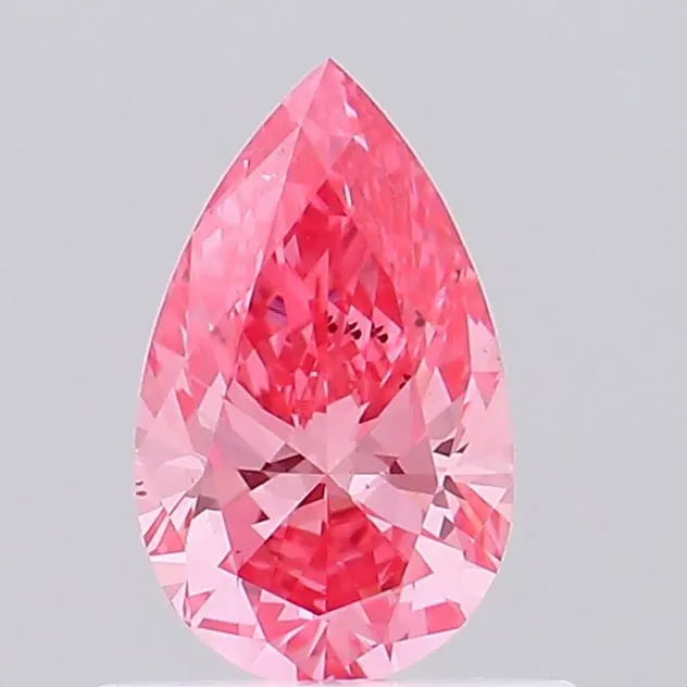 0.52ct Pear Lab Grown Diamond (Colour Fancy Vivid Pink, Clarity VS2, IGI Certified)