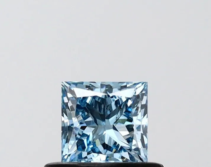 0.52ct Princess Lab Grown Diamond (Colour Fancy Vivid Blue, Clarity VVS2, IGI Certified)