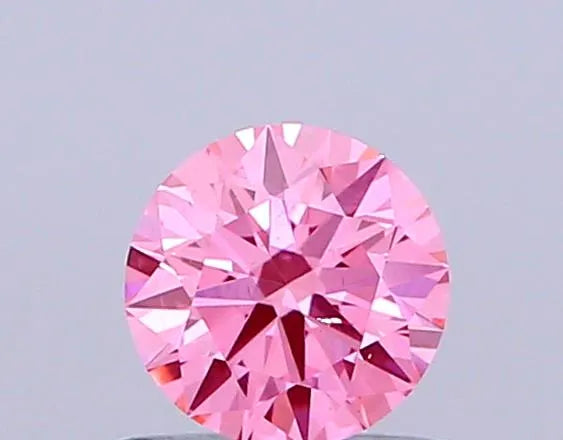 0.52ct Round Lab Grown Diamond (Colour Fancy Vivid Pink, Clarity VS2, Cut ID, IGI Certified)