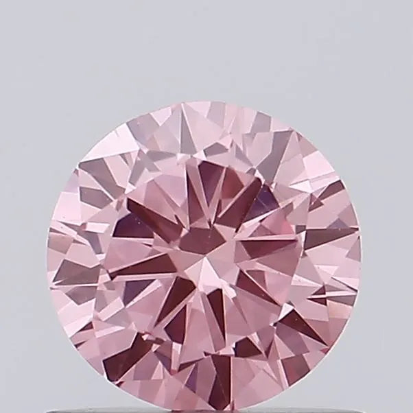 0.55ct Round Lab Grown Diamond (Colour Fancy Vivid Pink, Clarity VVS2, Cut VG, IGI Certified)