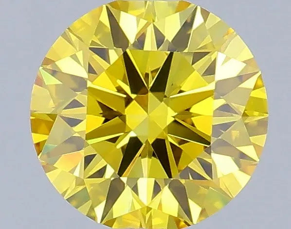 0.55ct Round Lab Grown Diamond (Colour Fancy Vivid Yellow, Clarity VVS1, Cut ID, IGI Certified)