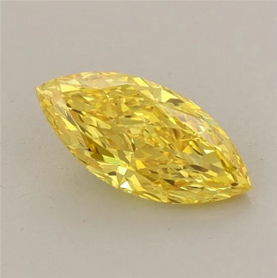 0.56ct Marquise Lab Grown Diamond (Colour Fancy Vivid Yellow, Clarity VVS2, IGI Certified)