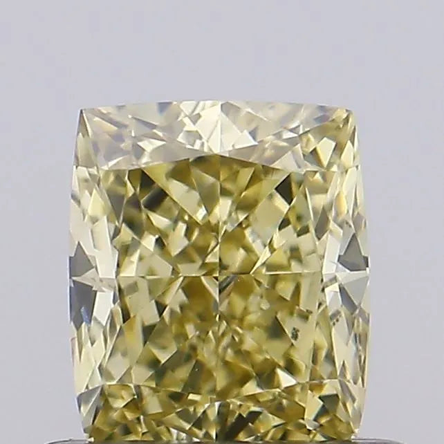 0.58ct Cushion modified Lab Grown Diamond (Colour Fancy Intense Yellow, Clarity VVS2, Cut GD, IGI Certified)