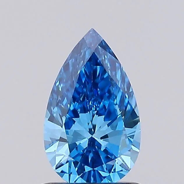 0.59ct Pear Lab Grown Diamond (Colour Fancy Vivid Blue, Clarity VS1, IGI Certified)