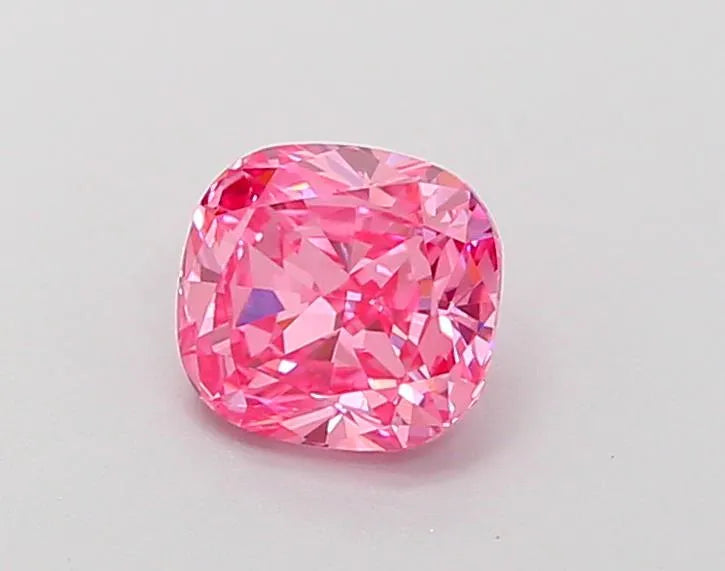 0.61ct Cushion modified Lab Grown Diamond (Colour Fancy Vivid Pink, Clarity VS2, IGI Certified)