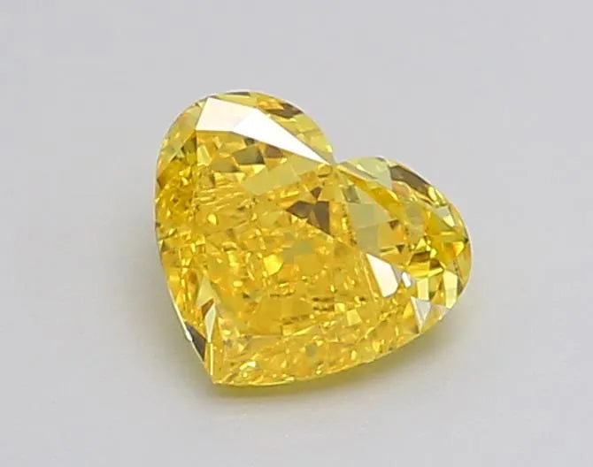 0.61ct Heart Lab Grown Diamond (Colour Fancy Vivid Yellow, Clarity VVS2, IGI Certified)