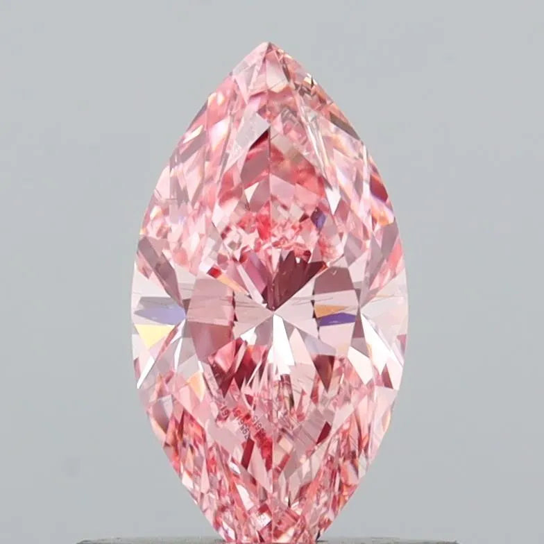 0.61ct Marquise Lab Grown Diamond (Colour Fancy Vivid Pink, Clarity VS2, IGI Certified)