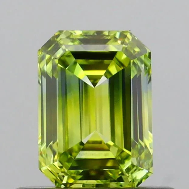 0.62ct Emerald Lab Grown Diamond (Colour Fancy Greenish Yellow, Clarity VVS2, IGI Certified)