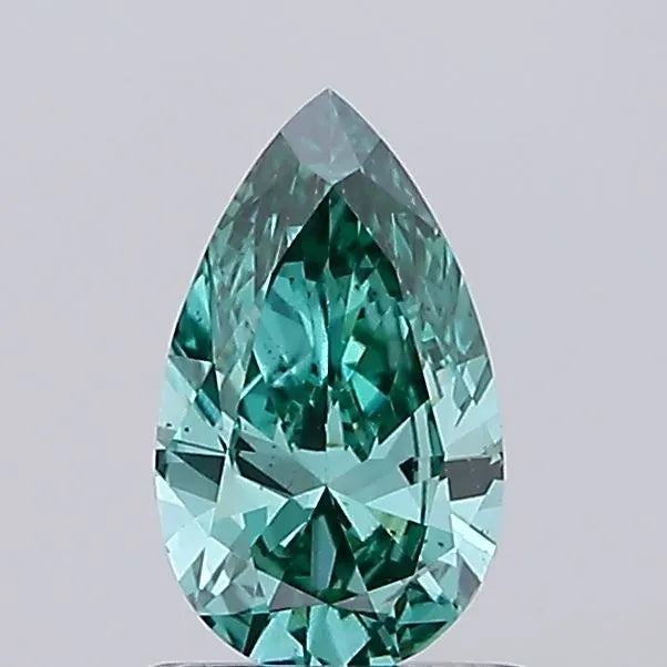 0.62ct Pear Lab Grown Diamond (Colour Fancy Vivid Green, Clarity VS1, IGI Certified)