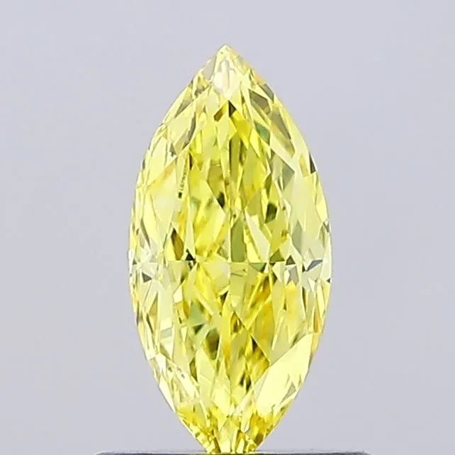 0.63ct Marquise Lab Grown Diamond (Colour Fancy Vivid Yellow, Clarity VVS2, IGI Certified)
