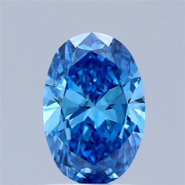 0.65ct Oval Lab Grown Diamond (Colour Fancy Vivid Blue, Clarity VS1, IGI Certified)
