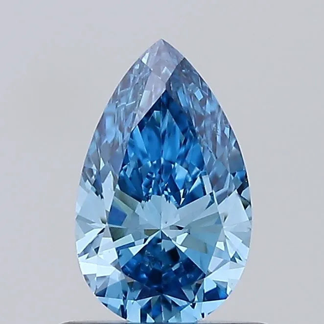0.65ct Pear Lab Grown Diamond (Colour Fancy Vivid Blue, Clarity VS2, IGI Certified)